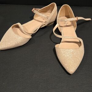 Call It Spring Glittery Cream Flats